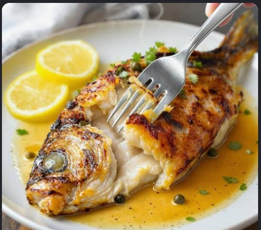 Bronzini, grilled whole