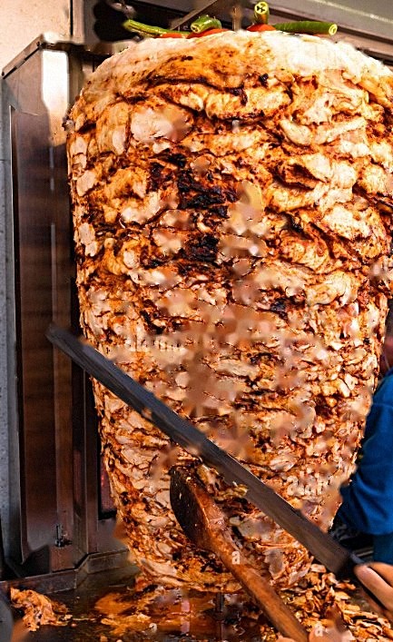 Chicken doner on the spit